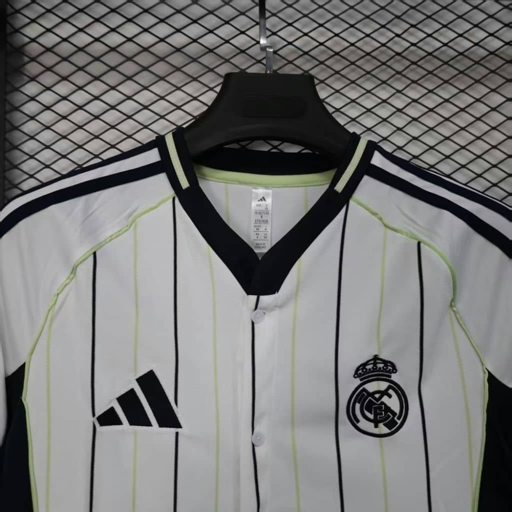 2526 Real Madrid White Baseball Jersey Fan Version