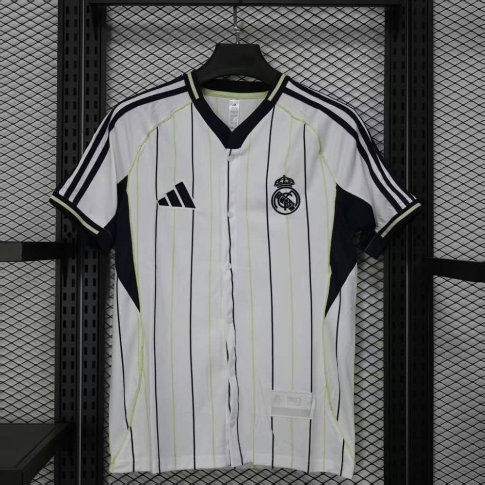 2526 Real Madrid White Baseball Jersey Fan Version