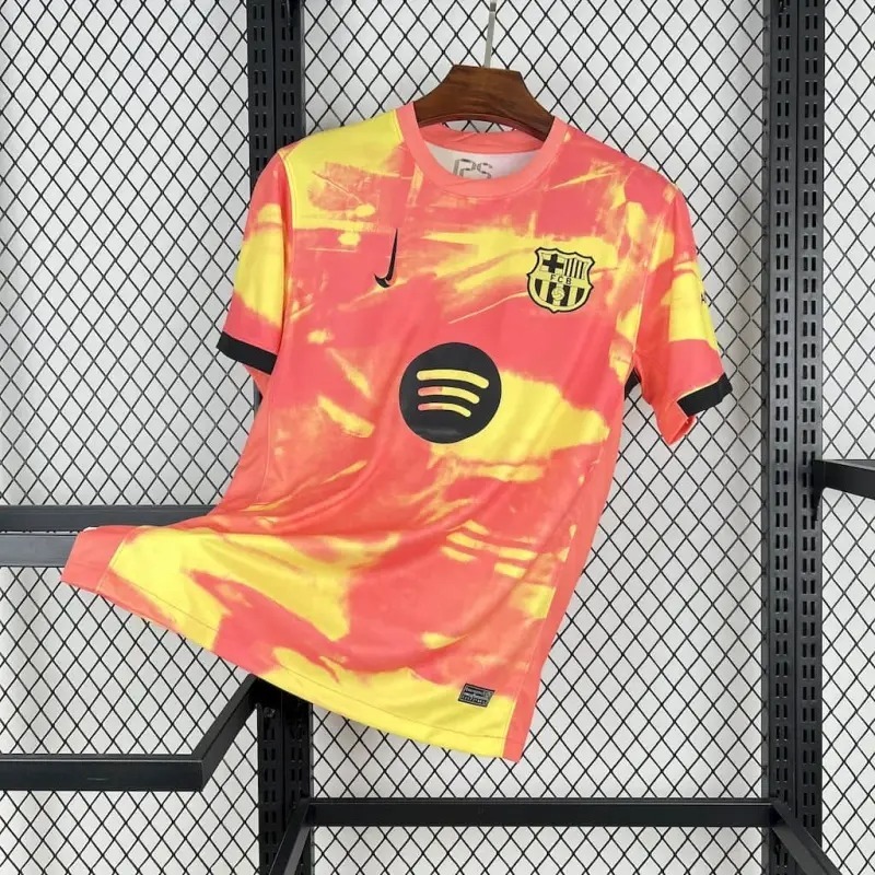 2526 Barcelona Pink Yellow Pre-Match Training Jersey Fan Version