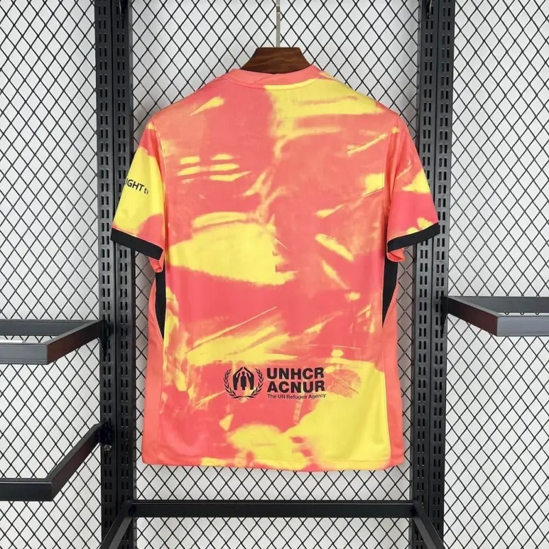 2526 Barcelona Pink Yellow Pre-Match Training Jersey Fan Version