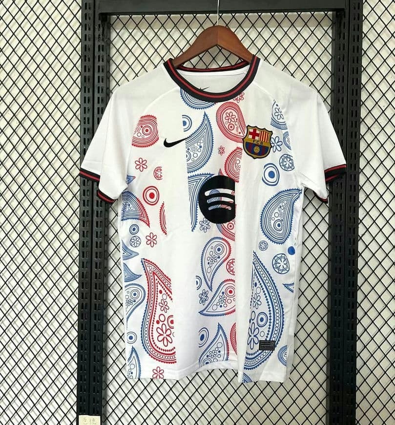 2526 Barcelona White Paisley Special Edition Jersey Fan Version
