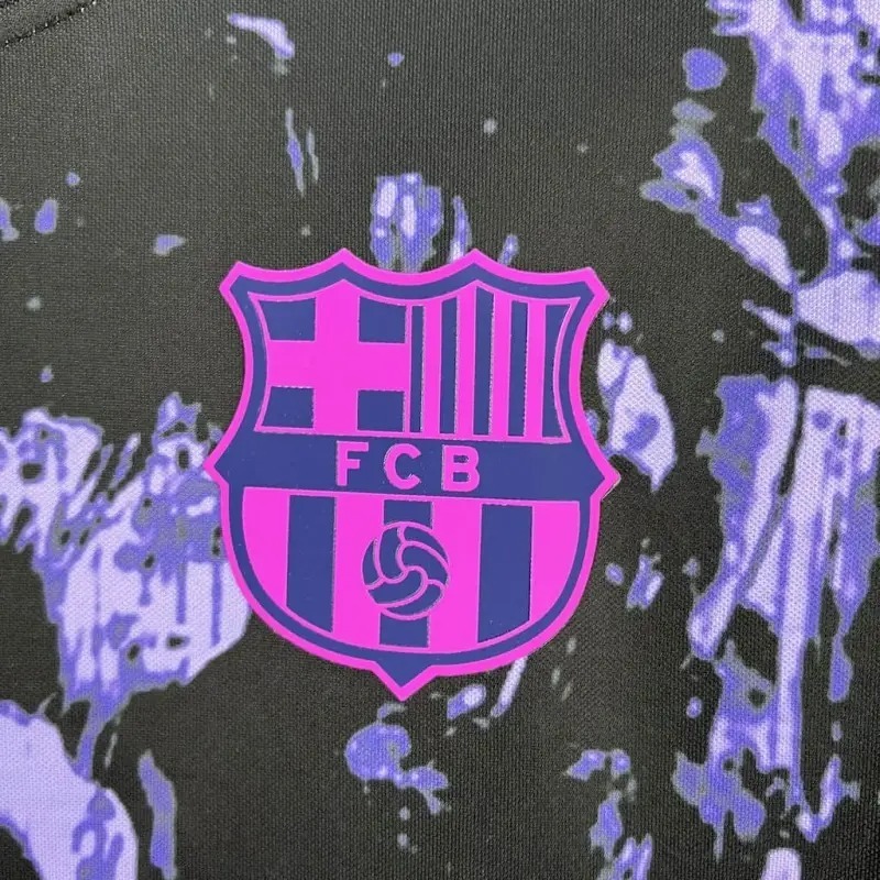 2526 Barcelona Black Purple Pre-Match Training Jersey Fan Version