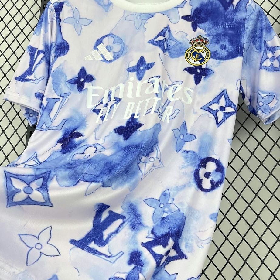 2526 Real Madrid X Louis Vuitton 2025-26 White Monogram Special Edition Jersey Fan Version