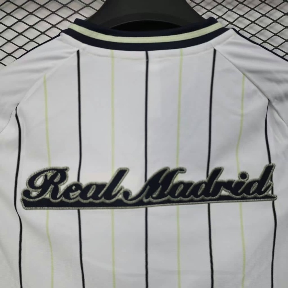 2526 Real Madrid White Baseball Jersey Fan Version
