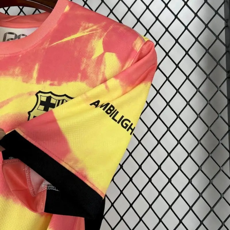 2526 Barcelona Pink Yellow Pre-Match Training Jersey Fan Version