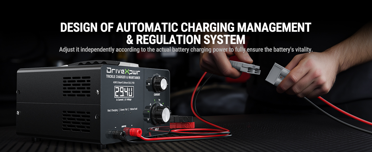 Adjustable Battery Charger 6V 8V 12V 24V,15A Automatic Battery Maintainer,Battery Desulfator Maintainer for Lead-Acid LiFePO4 Lithium,Great Automotive Golf Cart Truck Motorcycle Lawn Mower(X15)