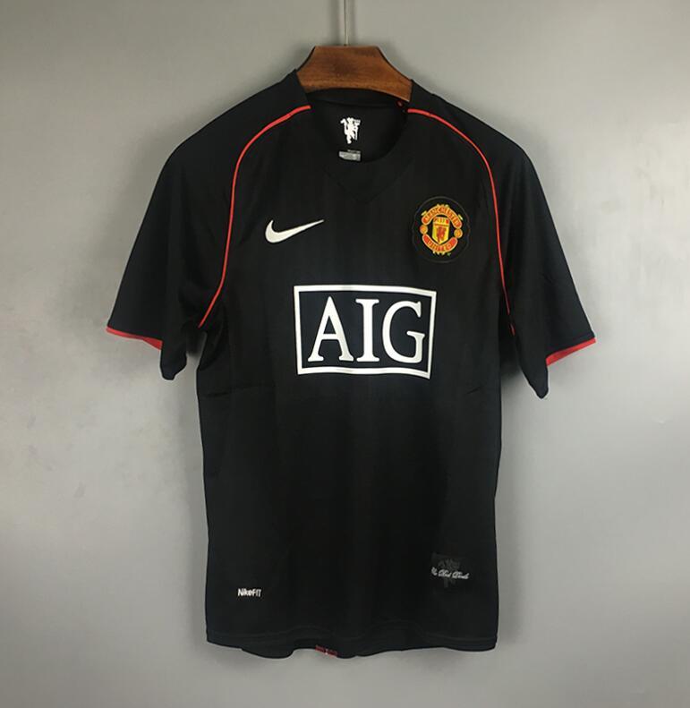 retro 2007 08 man utd away black jersey