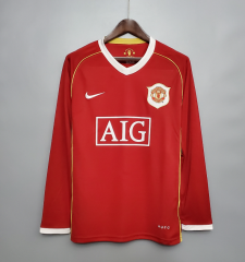 retro 2006 07  man utd home long sleeve jersey