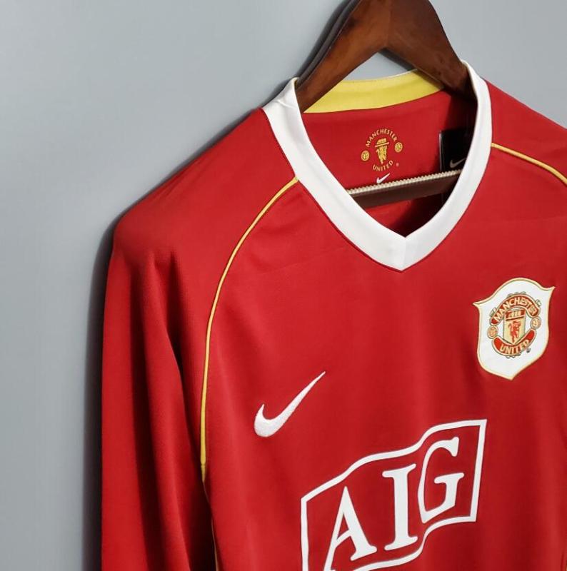 retro 2006 07  man utd home long sleeve jersey