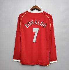 retro 2006 07  man utd home long sleeve jersey