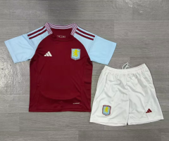 24/25 aston villa home kids kit jersey