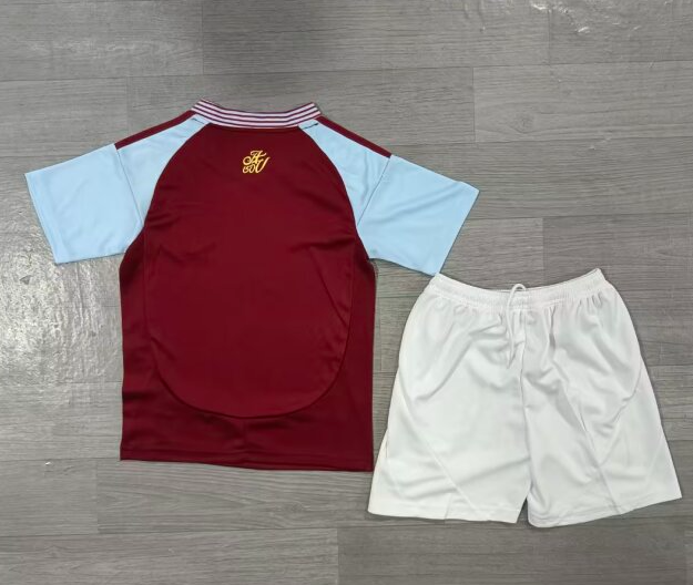 24/25 aston villa home kids kit jersey