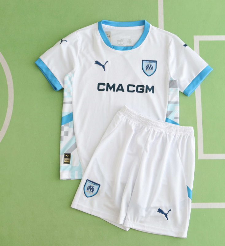 kids kit 24/25 marseille home jersey