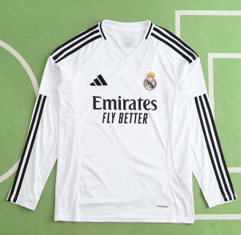 24/25 real madrid home long sleeve jersey