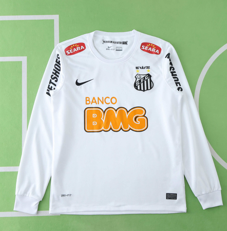 retro 2012 santos home long sleeve jersey