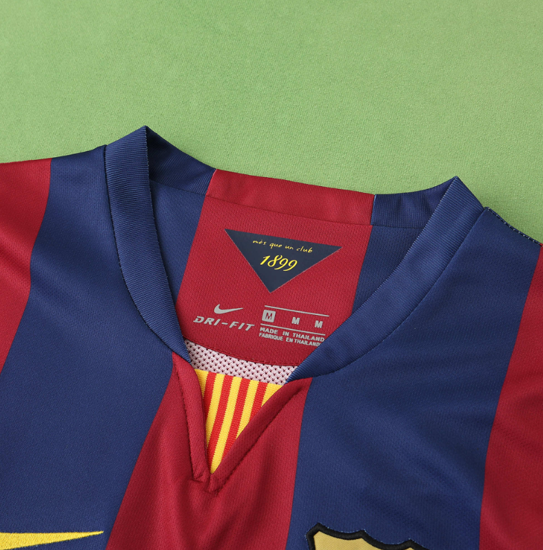 14 15 barcelona home retro long sleeve soccer jersey