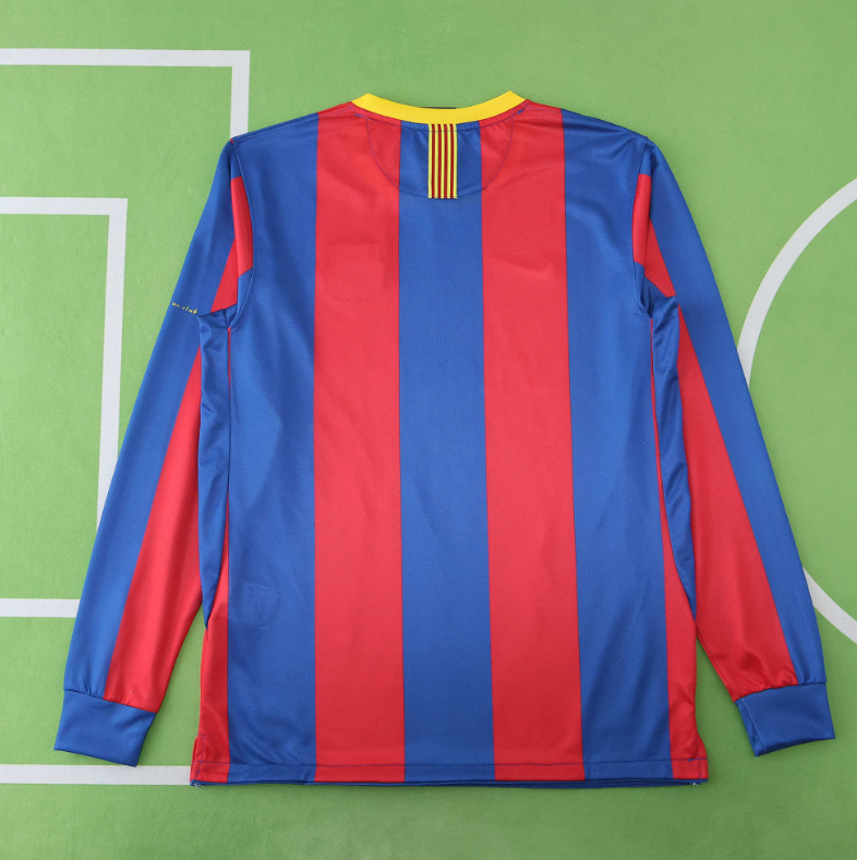 10 11 Barcelona home retro long sleeve jersey