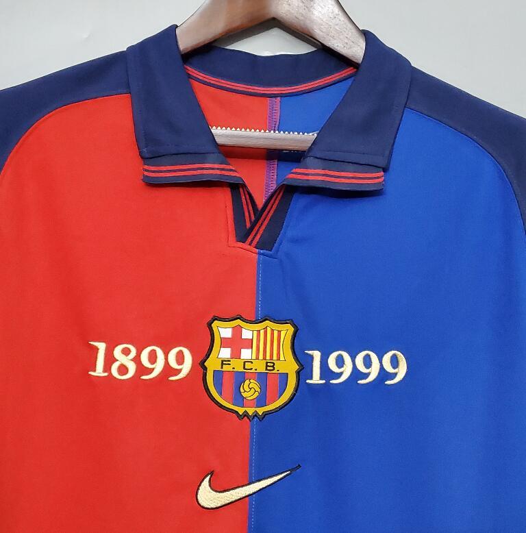 Barcelona Centennial commemorative retro soccer jersey