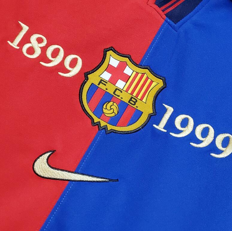 Barcelona Centennial commemorative retro soccer jersey
