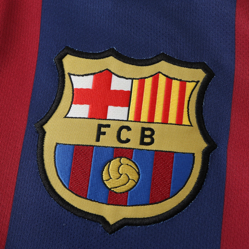 14 15 barcelona home retro long sleeve soccer jersey