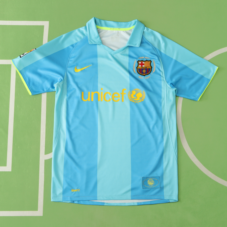 07 08 Barcelona away retro soccer jersey