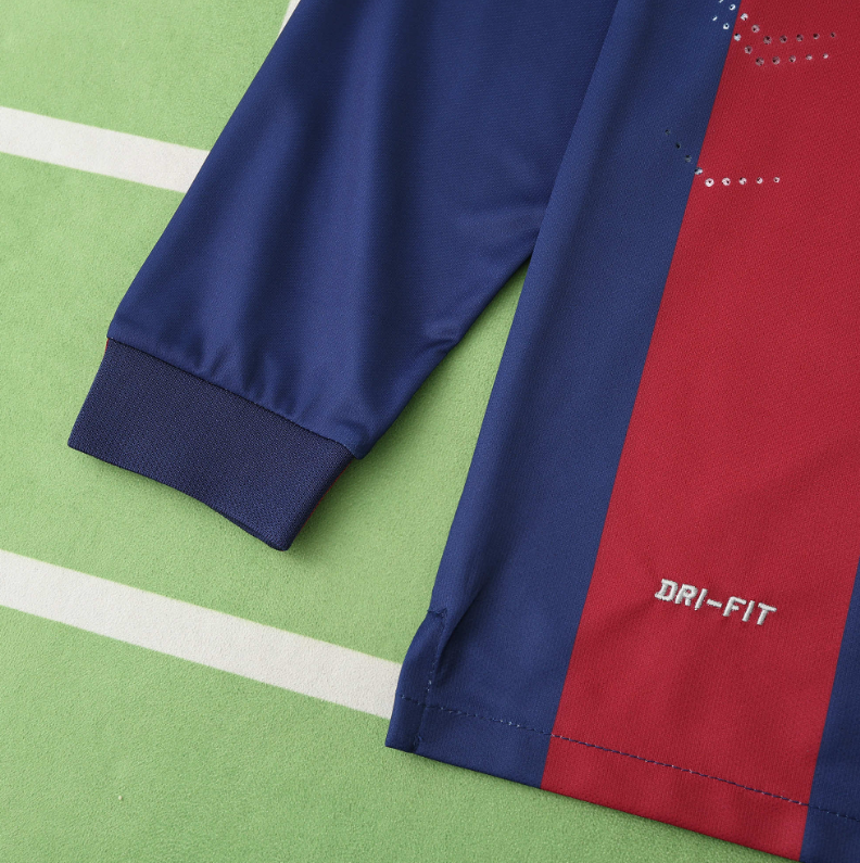 14 15 barcelona home retro long sleeve soccer jersey