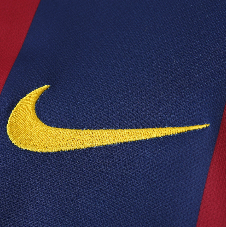 14 15 barcelona home retro long sleeve soccer jersey