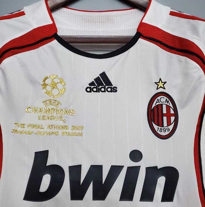 retro 06 07 ac milan away soccer jersey