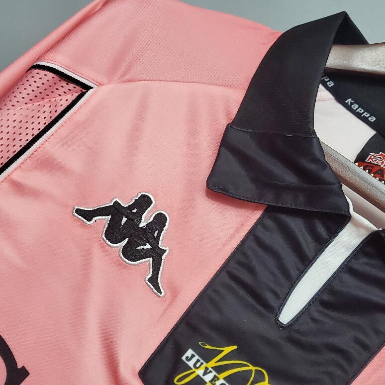 retro 97 98  juventus  Centenary pink long sleeve soccer jersey