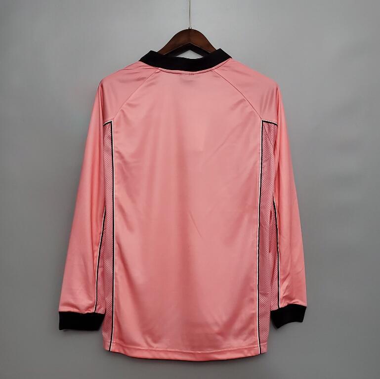 retro 97 98  juventus  Centenary pink long sleeve soccer jersey
