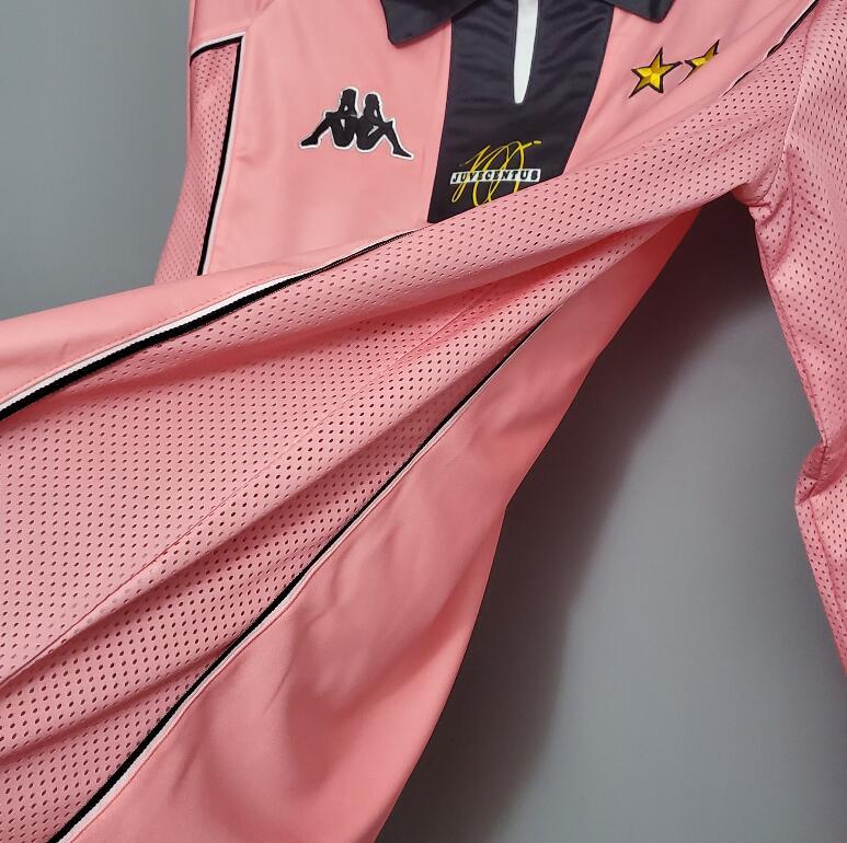 retro 97 98  juventus  Centenary pink long sleeve soccer jersey