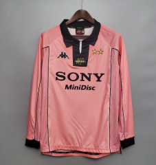 retro 97 98  juventus  Centenary pink long sleeve soccer jersey