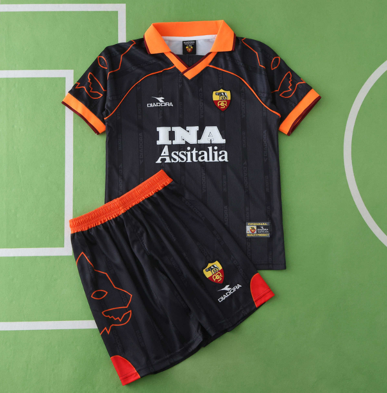 retro 99 00 roma third kids kit