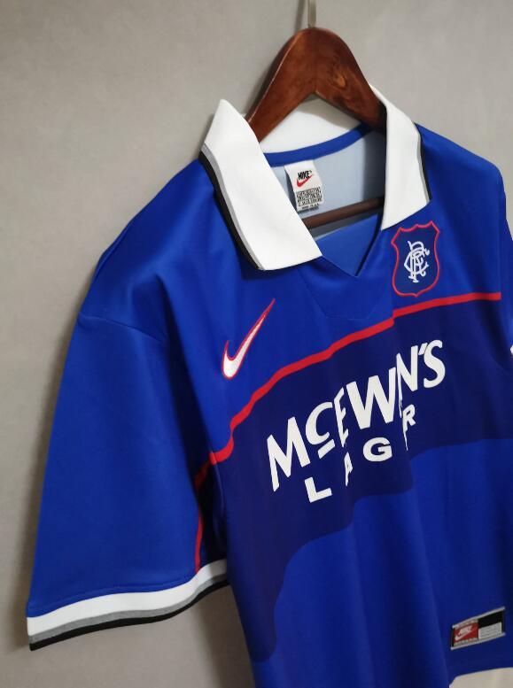 retro 97 99 Rangers FC home jersey