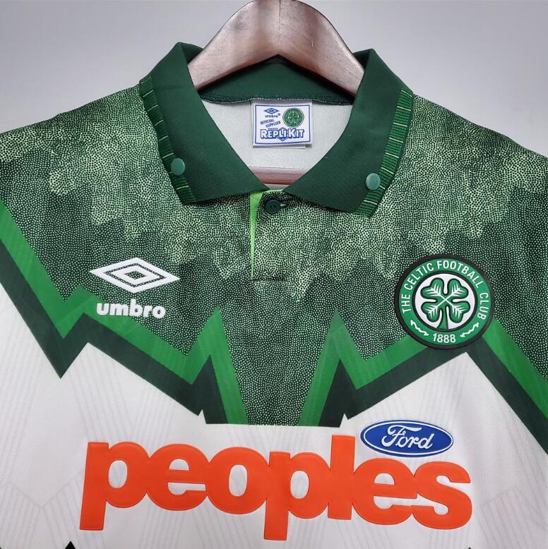 retro 91 92 celtic away jersey
