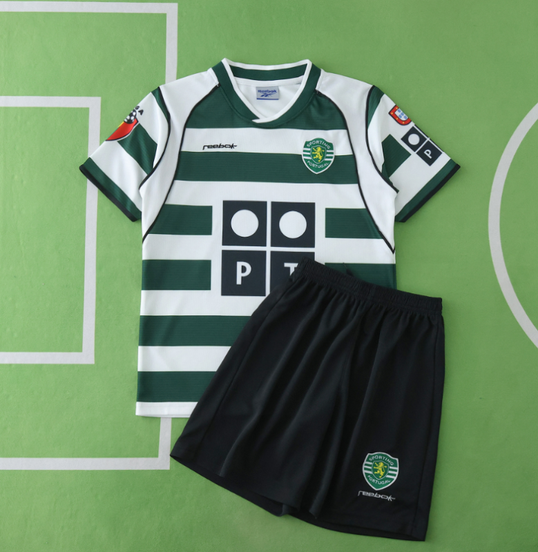 retro 01 03 Sporting cp home kids kit jersey
