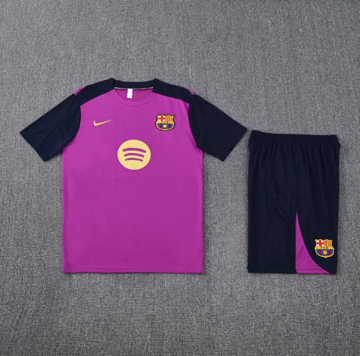 25 26 Barcelona training suit short sleeve red jacketsuit S-2XL