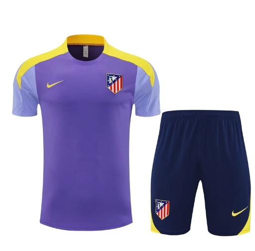 25 26 Atletico Madrid training suit purple short sleeves S-XXL