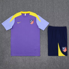 25 26 Atletico Madrid training suit purple short sleeves S-XXL
