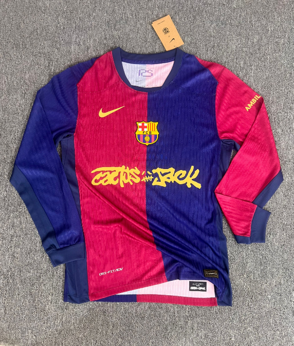 player version 25 26 Barcelona Travis Scott long sleeve jersey