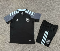 kids kit 25 26 aston villa away black jersey size 16-28
