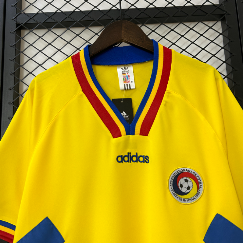retro 1994 Romania home soccer jersey