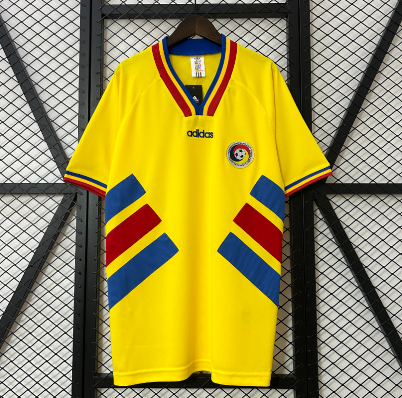 retro 1994 Romania home soccer jersey