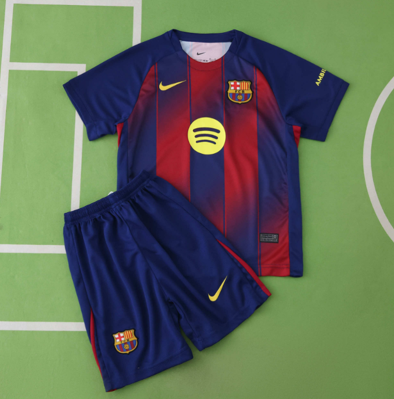 kids kit 25 26 Barcelona home jersey