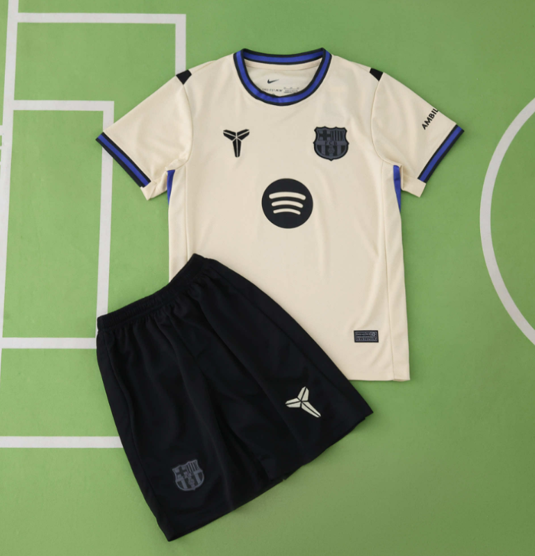Kids kit 25 26 Barcelona away jersey
