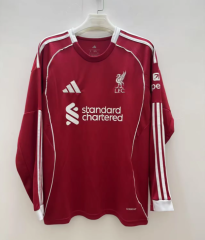 25 26 Liverpool home long sleeve soccer jersey fans version men size s-4xl