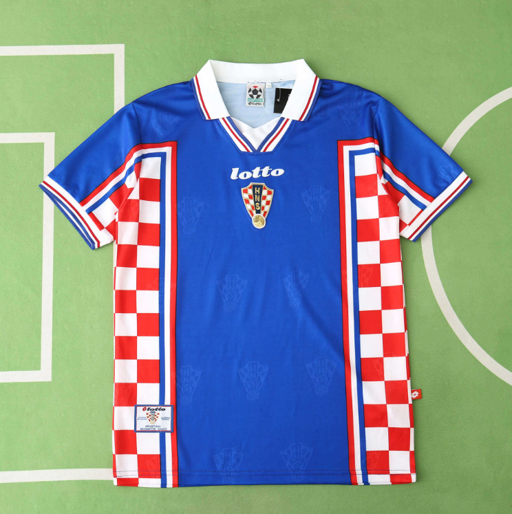 retro 1998 Croatia away jersey fans version men size s-xxl