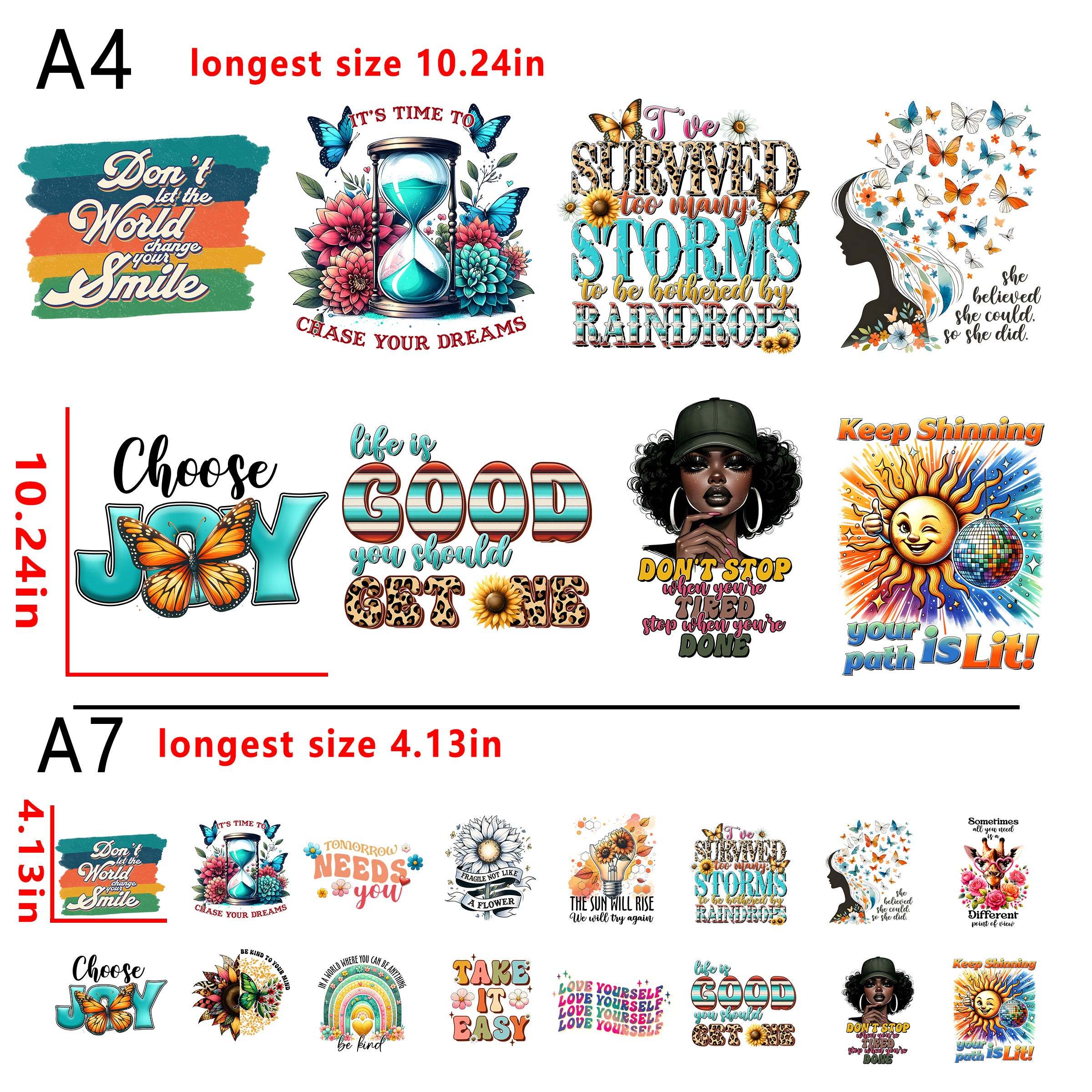 Inspirational quotes bundle DTF heat transfer vinyl  for t shirt