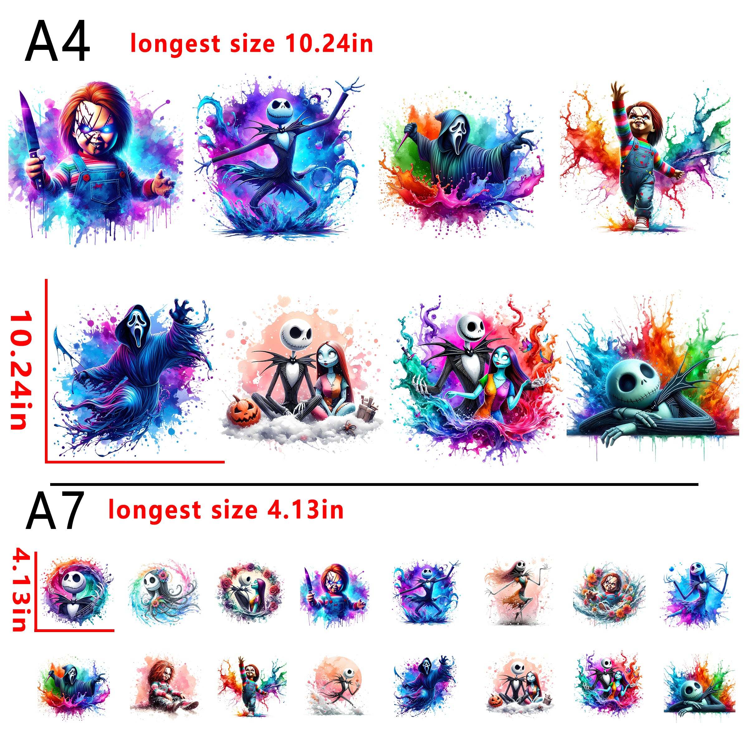 Tarlot card skeleton bundle DTF heat transfer vinyl for T-shirt