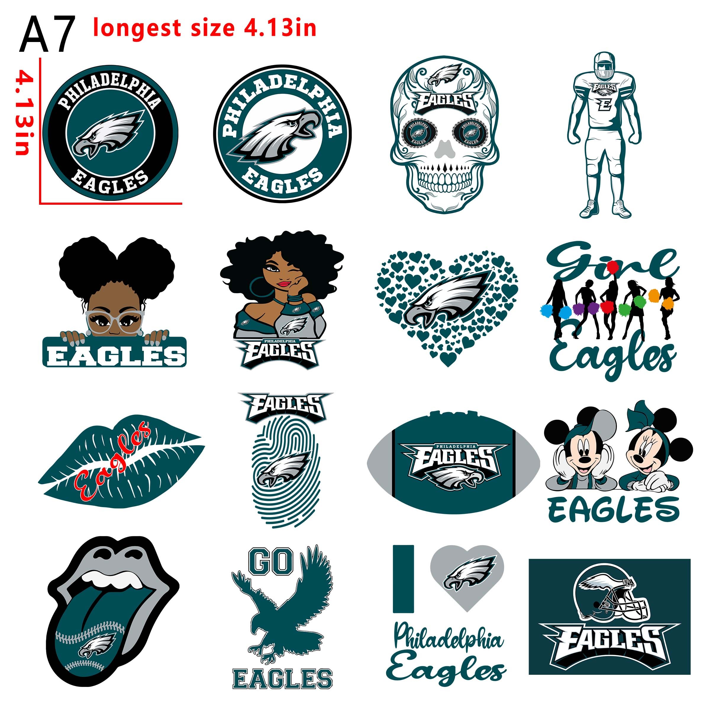 (N5) NFL Philadelphia Eagles  football team bundle DTF heat transfer vinyl for T-shirt hoodies